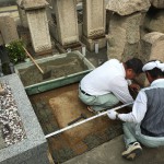 東灘区岡本、光明寺墓地で基礎コンクリート工事しました。
